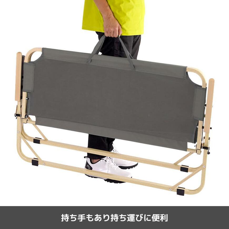 ワークマン、【WEB限定】燃え広がりにくいダブルキャンピングベンチ、折りたたみ時の商品画像