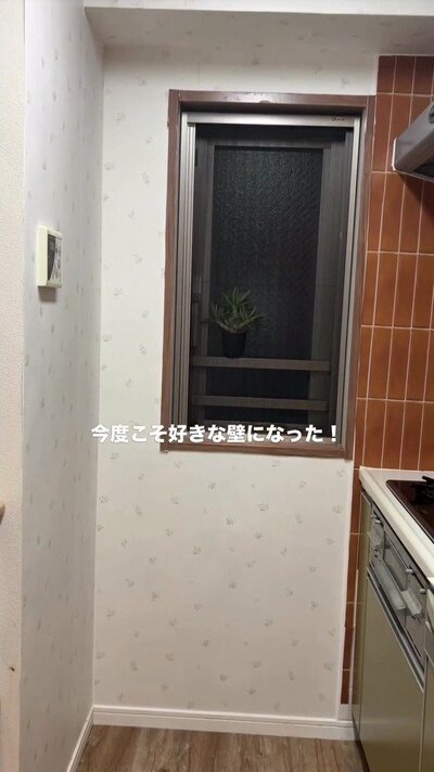 変身後のキッチンの壁