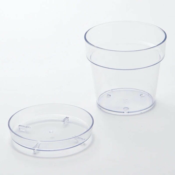 Standard Productsのトレイ付クリア植木鉢3種