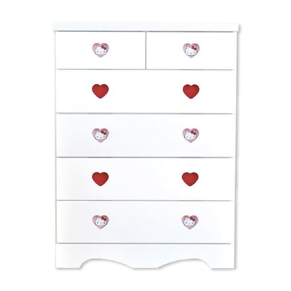 出所：ニトリ公式通販ニトリネット ハイチェスト(ハート/キティ 75 WH)【島忠ホームズ商品】