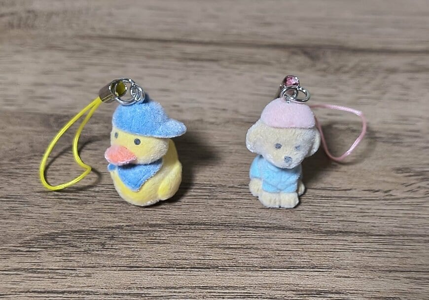 筆者撮影（セリア、ストラップ フロッキー アニマル）