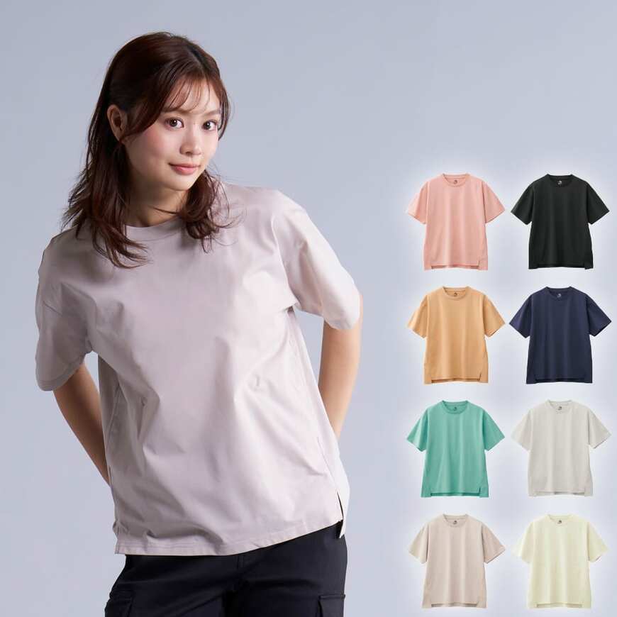 ワークマン公式　レディースドライサイドポケットTシャツ