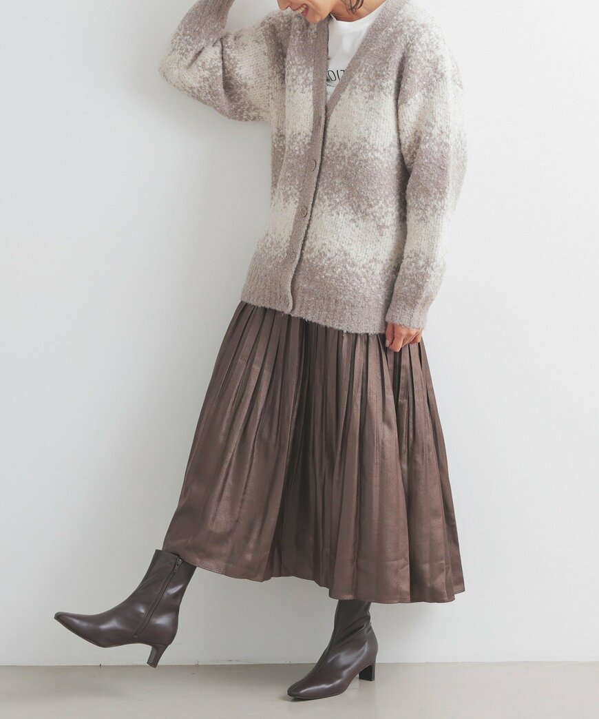 ハニーズ公式 ニュアンス柄Vカーデ