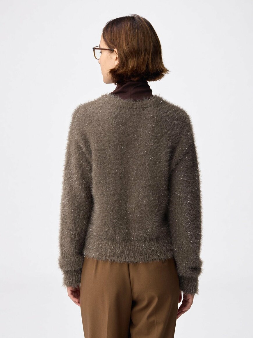 GU公式　シャイニークルーネックカーディガンZ