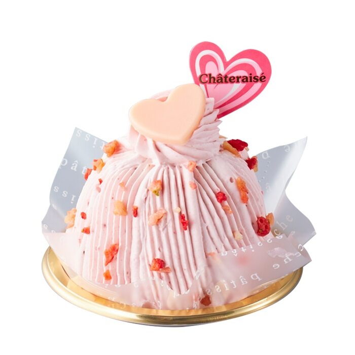 ハートのチョコレートが飾られた見た目もとことんキュートな一品