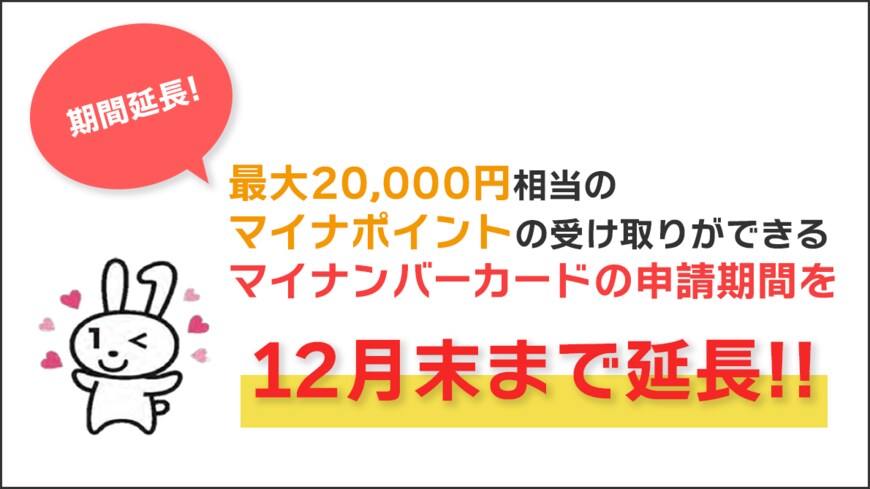 出所：地方公共団体情報システム機構「マイナポイント付与対象となるマイナンバーカードの申請期限を12月末まで延長」