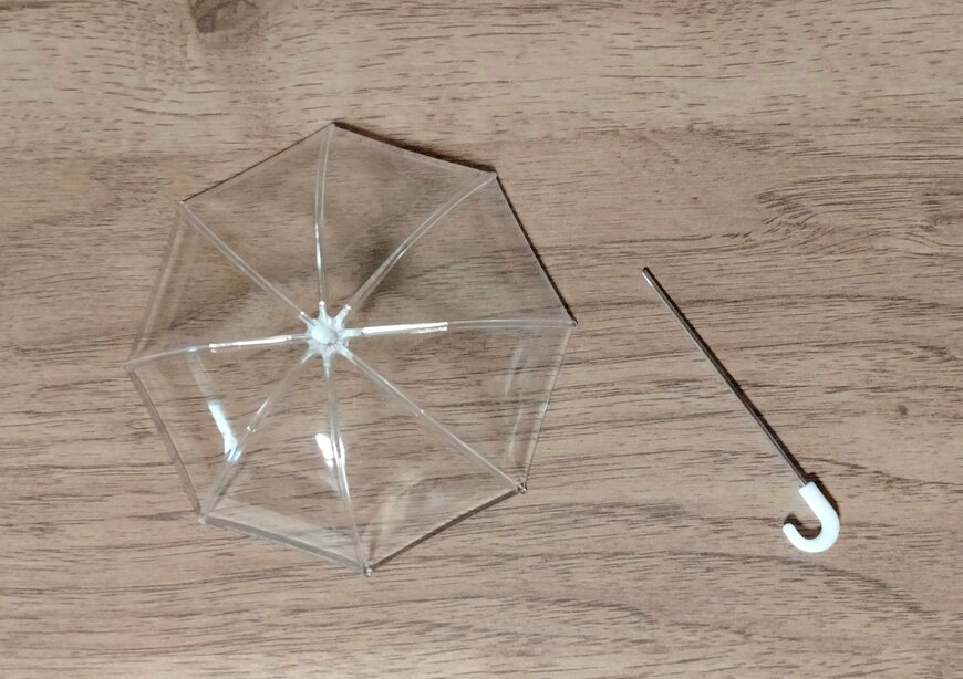 筆者撮影（セリア、ミニチュア傘）