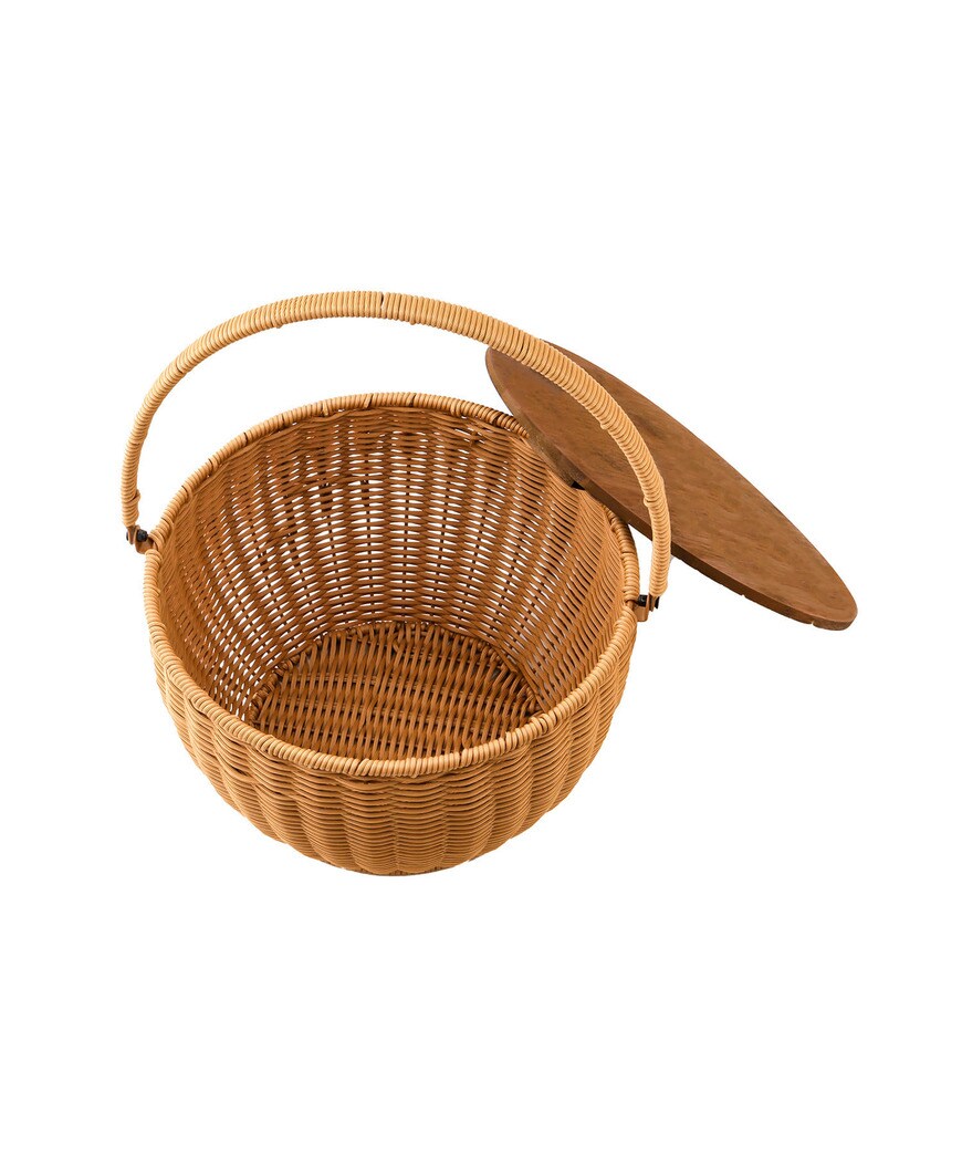 出所：パルグループ公式ファッション通販サイト 3COINS 【Natural Picnic】丸型PPラタンバスケット