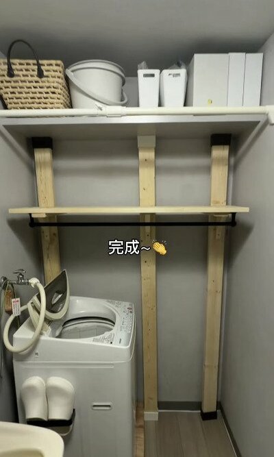 完成した洗面所収納棚