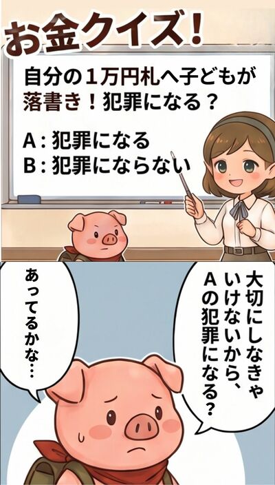 【お金クイズ】お札への落書きは犯罪になる？
