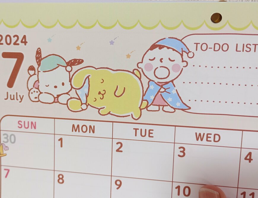 出所：筆者撮影（セリア、サンリオキャラクターズ 2024年 B5 壁掛けカレンダー）