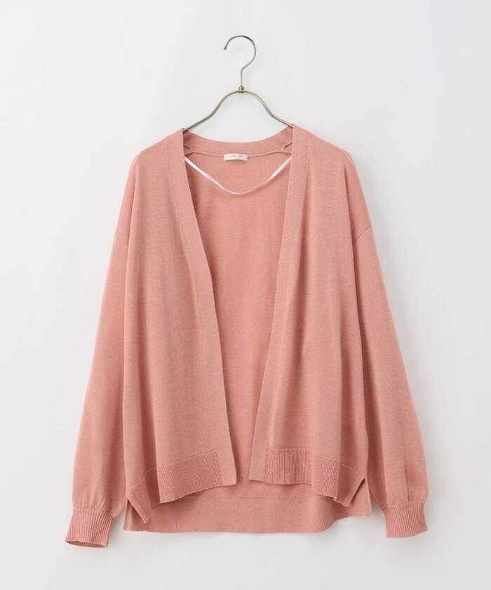 花粉対策トッパーカーディガン ピンク