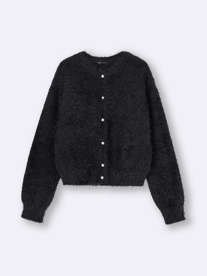 出所：GU公式　シャイニークルーネックカーディガンZ