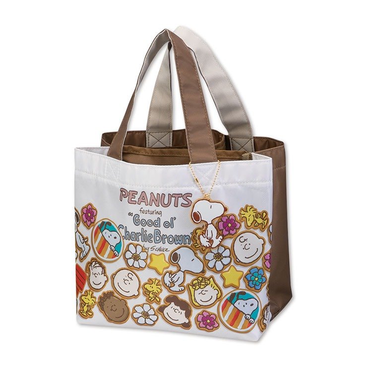 出所：しまむら 公式オンラインストア チャーム付きミニトート　(PEANUTS)・モノトーン 219