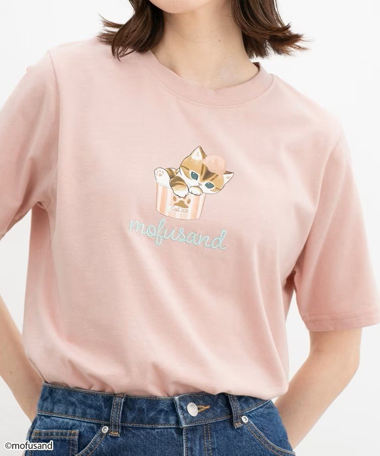 「mofusand/Tシャツ」(ピンク)