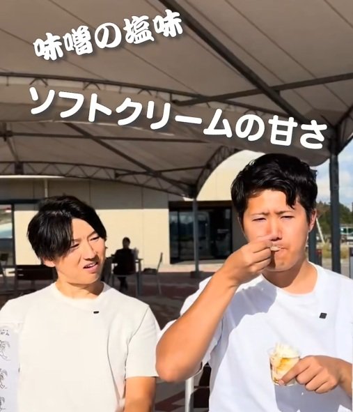 「道の駅たがみ」の甘じょっぱい「うめ味噌ソフト」