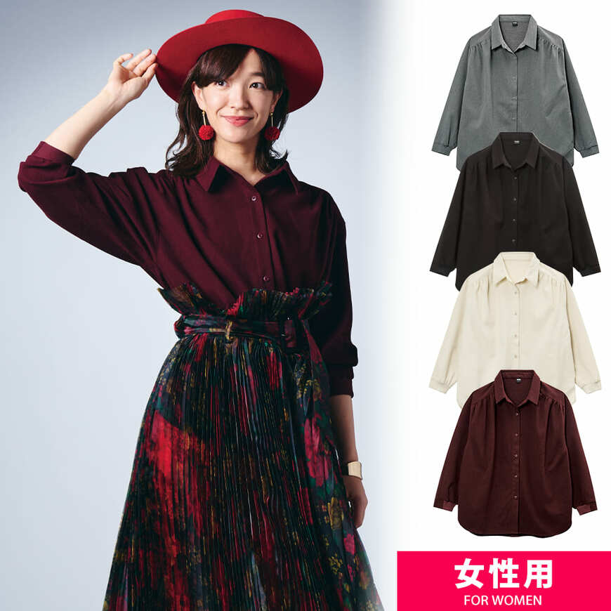 ワークマン公式　レディース撥水シーンレスギャザーブラウスの画像