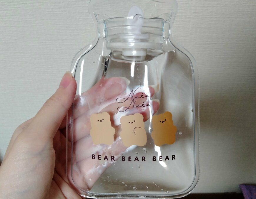 筆者撮影（セリア、ソフト湯たんぽ クリア クマ）