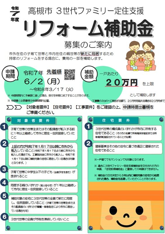出所：高槻市「リフォーム補助金」