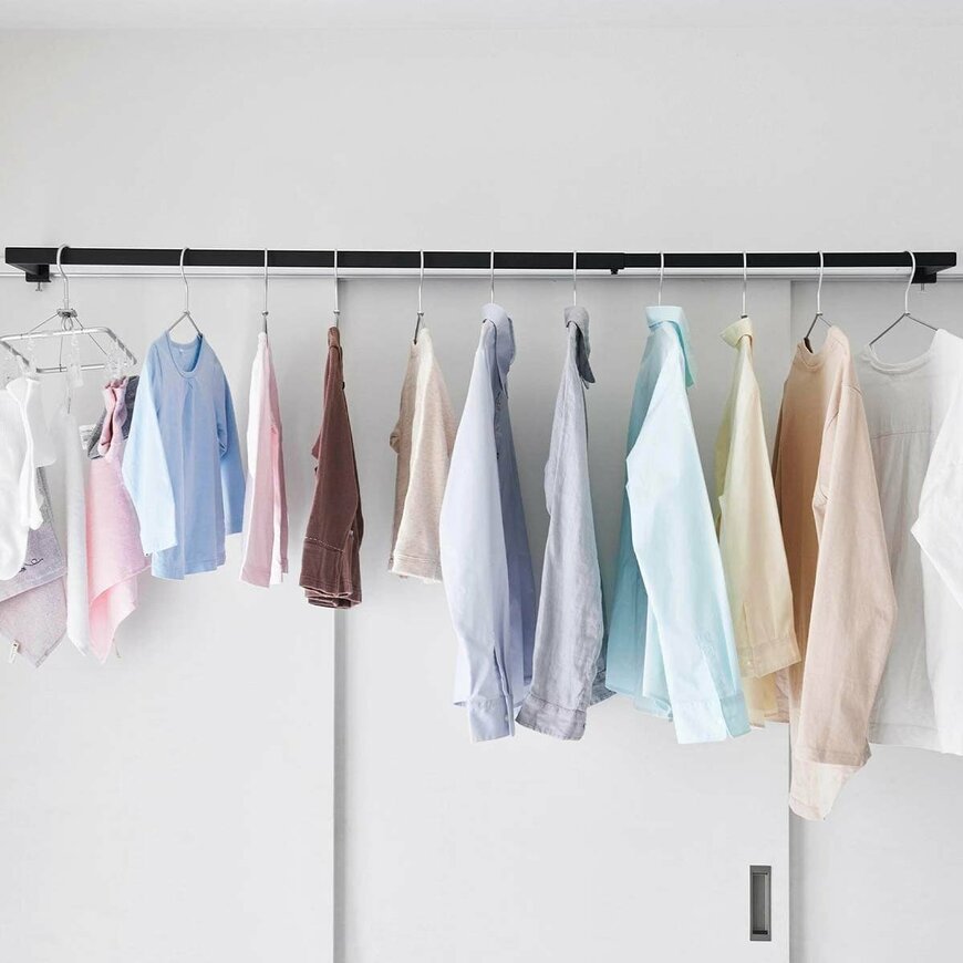 山崎実業株式会社 鴨居伸縮室内物干しハンガー タワー 奥行ワイド