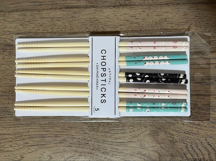 キャンドゥ、竹塗箸5P シマエナガ画像