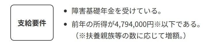 障害年金生活者支援給付金の支給要件