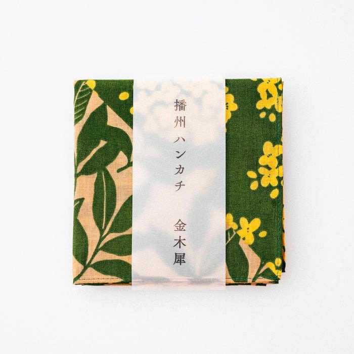 ダイソー公式　播州ハンカチ 金木犀（きんもくせい）