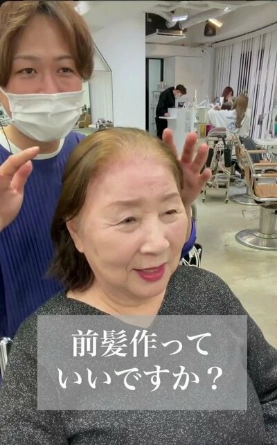 肩にふれる長さの、ペタッとしやすいブラウンのボブ（ビフォー）