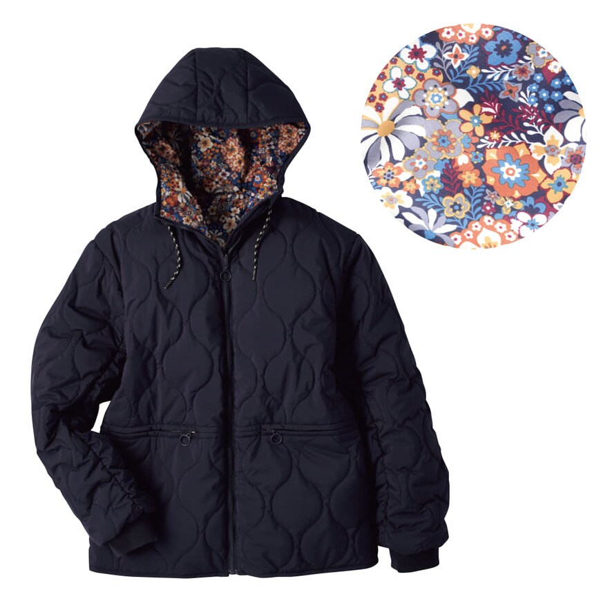 出所：ワークマン オンラインストア レディース防風撥水ストレッチリバーシブルウォームフーディー