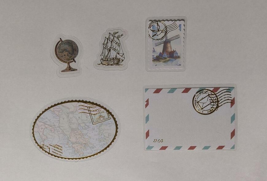 セリア、フレークシール 20P 旅気分商品画像