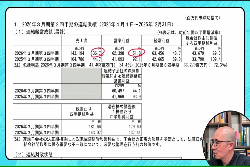 サンリオの決算短信を解説する泉田氏