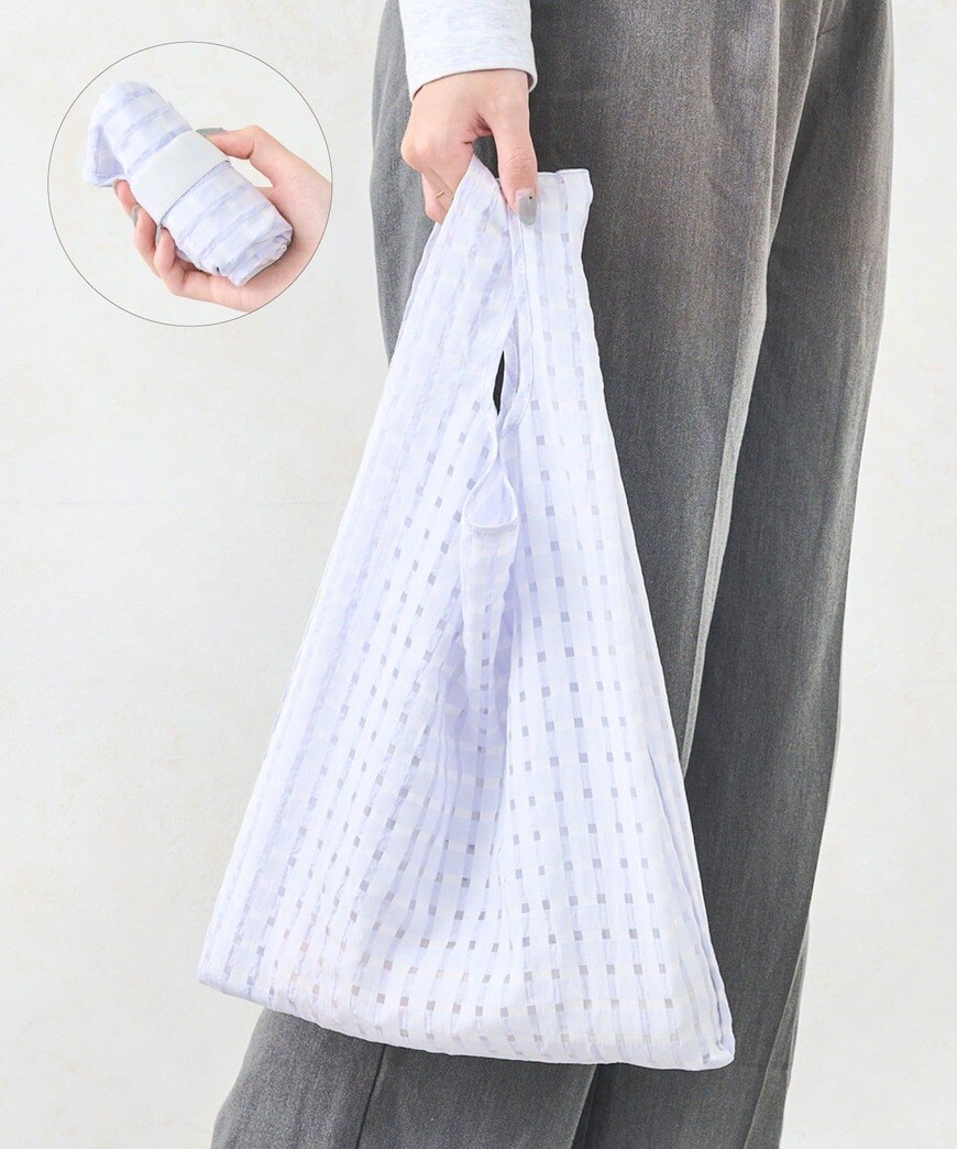 3COINS公式 シアーチェックエコバッグ