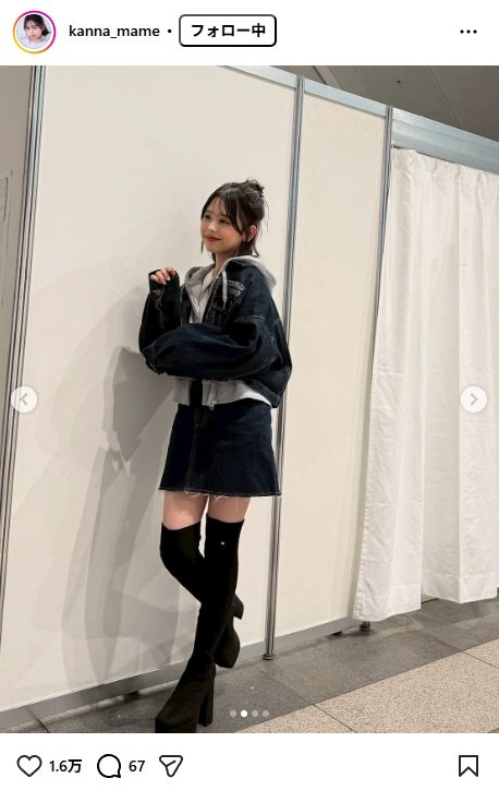 出所：梶原叶渚のInstagram（＠kanna_mame）　参照日：2025年11月12日