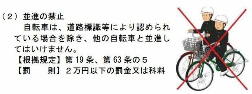 出所：警察庁交通局「自転車に係る主な交通ルール」