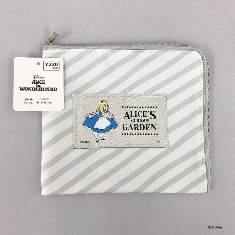 出所：キャンドゥ公式　ディズニー／ふしぎの国のアリス　Ｌ型ファスナーポーチ
