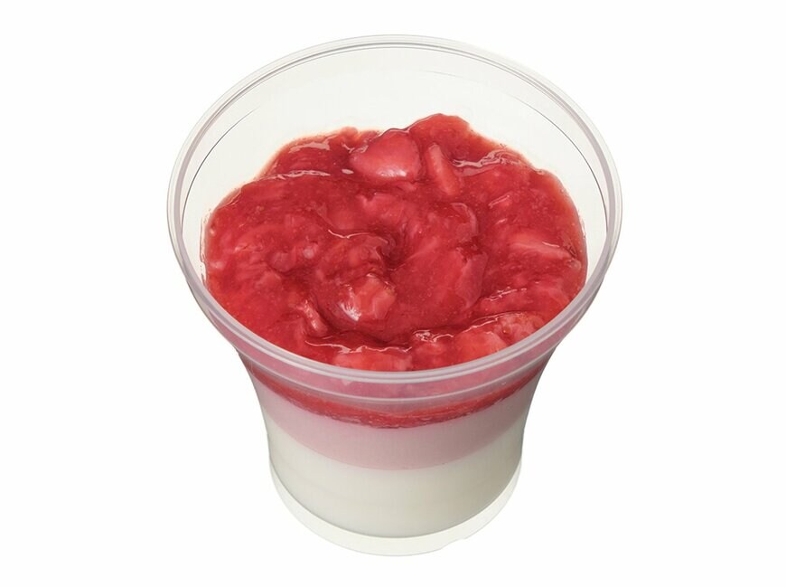 いちごソース&練乳ミルクプリン