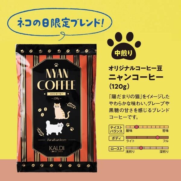 「陽だまりの猫」をイメージして作られたやわらかな味わいが特徴のブレンド