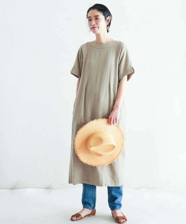 NOMBRE IMPAIR - Li/Ry 製品染め ボートネックワンピース ¥12,960（税込）