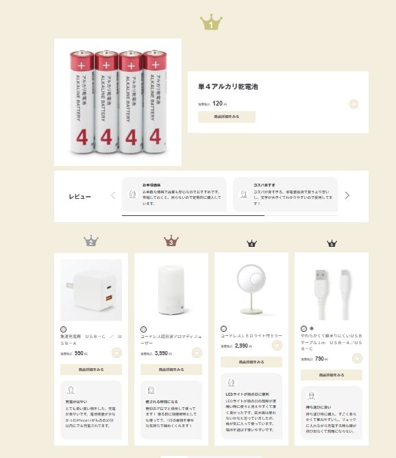 画像出所：無印良品公式オンラインストア