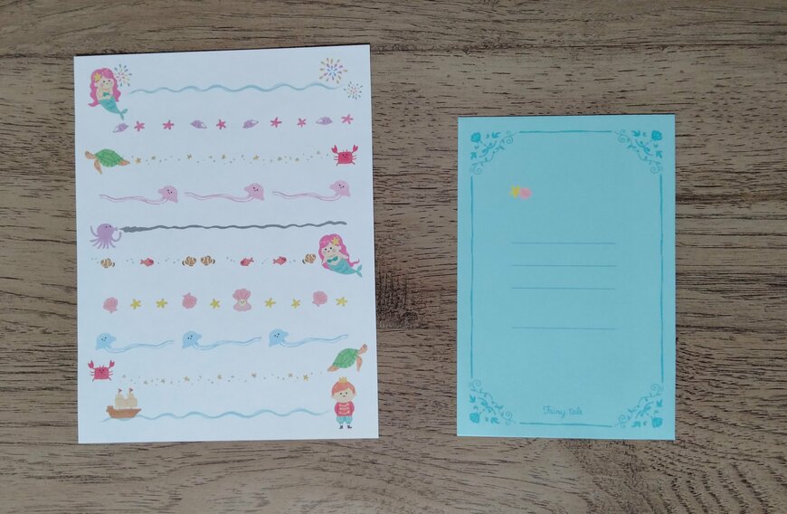 筆者撮影（セリア、レターセット おたのしみ箋）