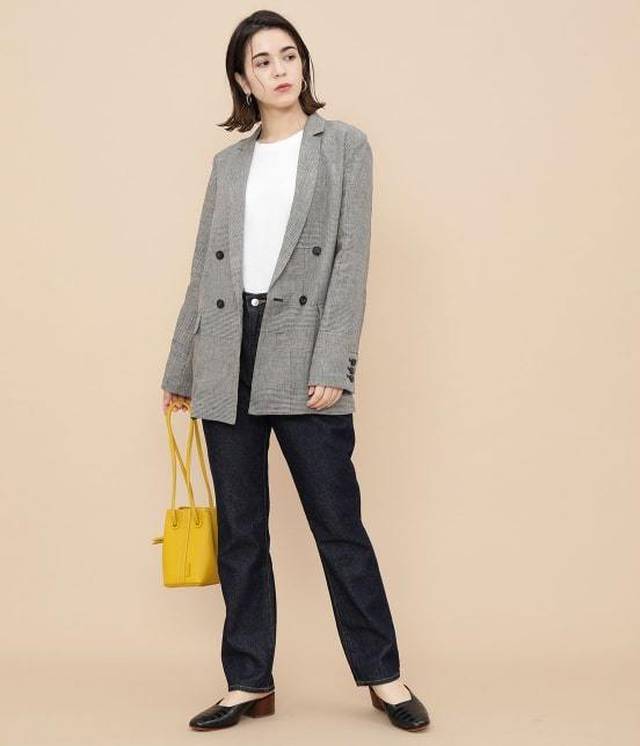 ADAM ET ROPE' FEMME - LINEN グレンチェックジャケット ¥28,600（税込）