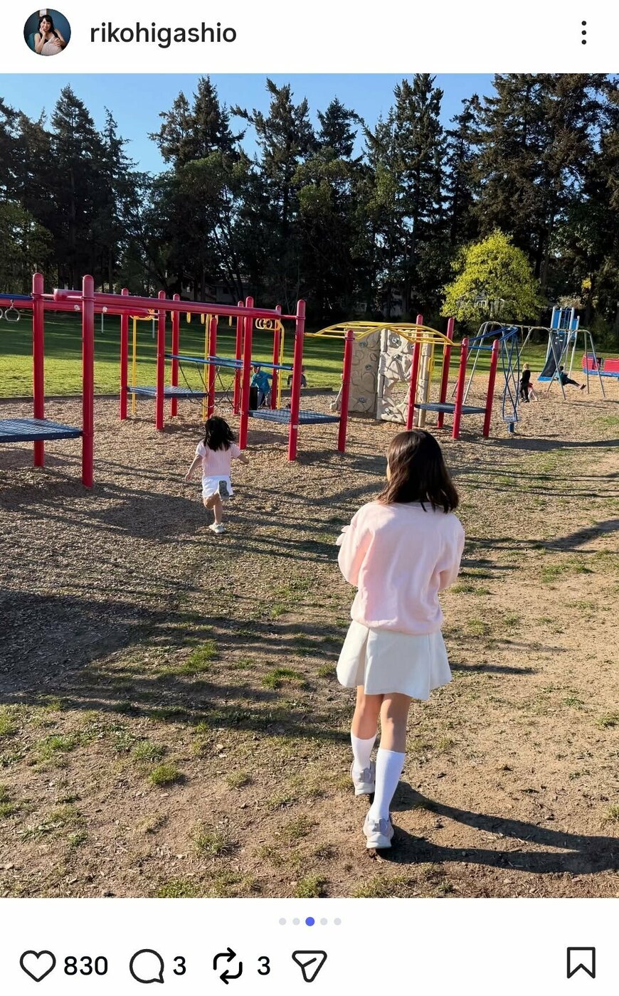 出所：東尾理子のInstagram（＠rikohigashio）参照日：2026年5月10日