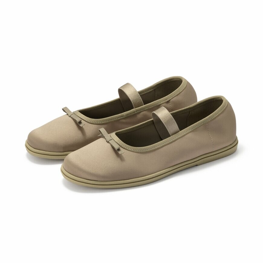 無印良品公式 婦人 柔らかい中敷を使用した 撥水ストラップリボンフラットシューズの画像