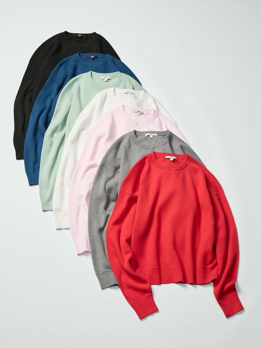 ユニクロ公式　スムースコットンクルーネックセーター