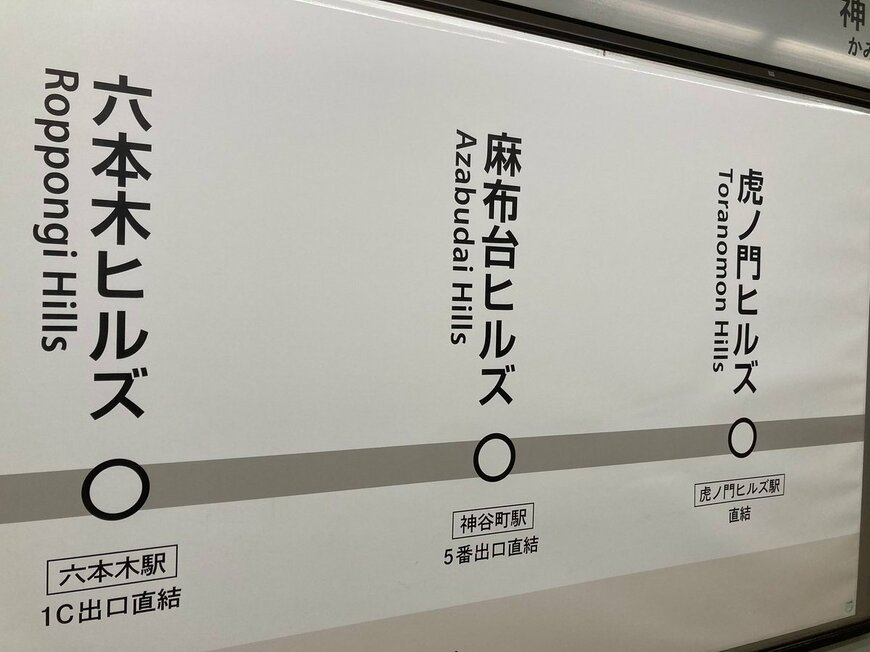 神谷町駅の路線図