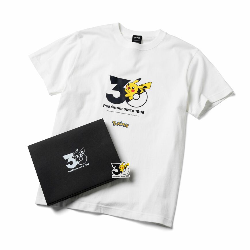 ポケモン30周年記念Tシャツ ピカチュウロゴステッカー オリジナルBOX