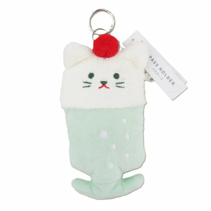 爽やかなクリームソーダの中に猫が入っているようなデザイン