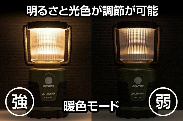 弱から強まで光量を無段階に細かく調節できる調光機能