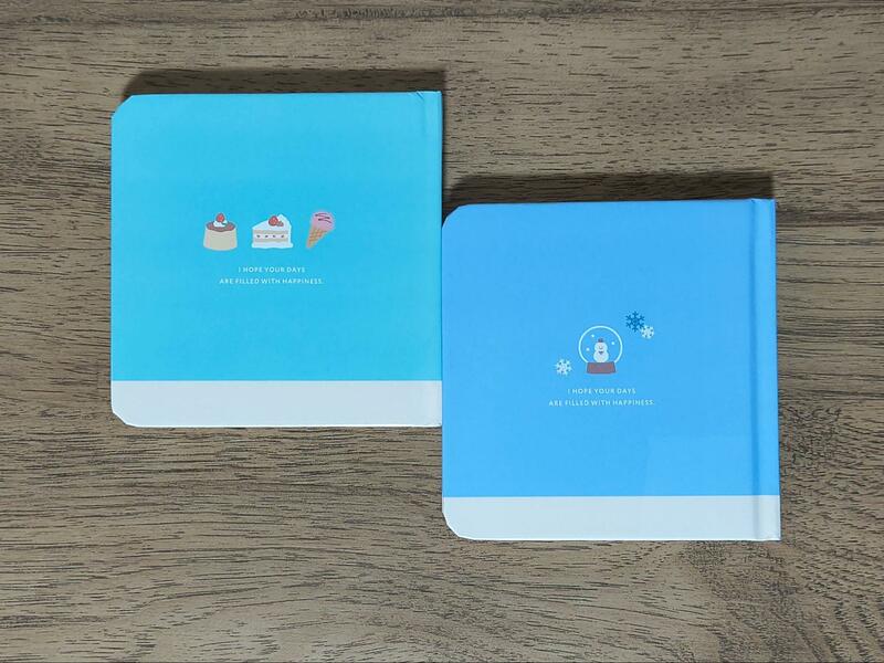 キャンドゥ、ハードカバーノート 96P 方眼 スノーF柄 筆者撮影写真