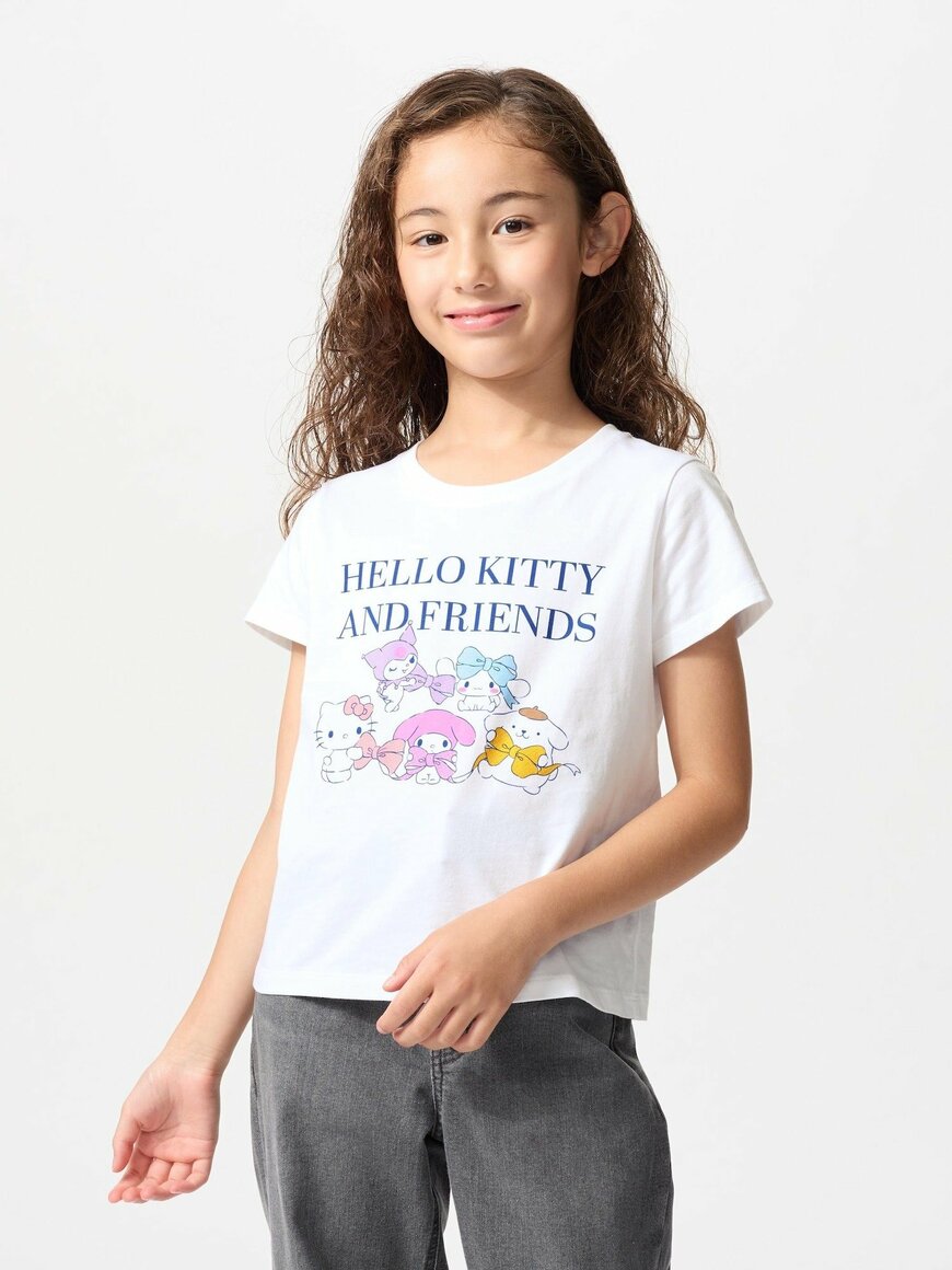 出所：ユニクロ公式　GIRLS サンリオキャラクターズ クロップドUT（WHITE）